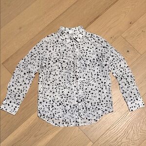 Club Monaco white Patterned Button-Down Shirt 100% silk S